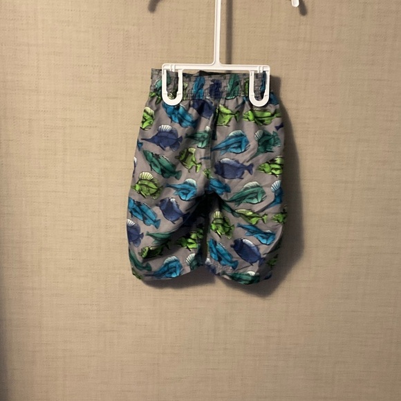 Gymboree Kids Swim Trunks - Blue and Green Fish Print - Picture 2 of 4